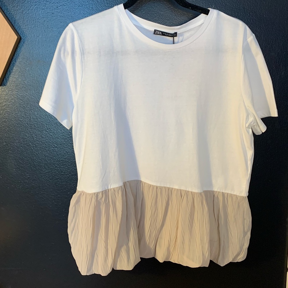 Zara Balloon Hem Tee, M